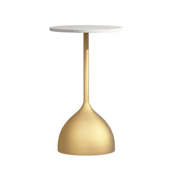 Modern Minimalist Round Iron Marble End Table For Living Room - Image 9