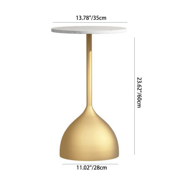 Modern Minimalist Round Iron Marble End Table For Living Room - Image 4