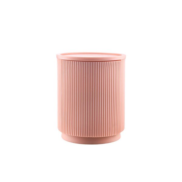 Modern Minimalist Cylinder PE Plastic Nightstand 2-Cabinet For Bedroom - Image 16