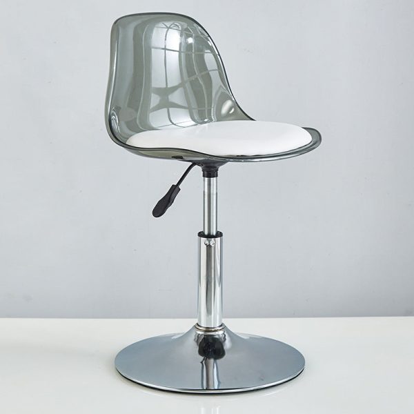Modern Minimalist Square Round Cylinder Base Metal PET Bar Stool Backrest Footrest For Dining Room - Image 15