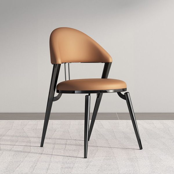 Modern Luxury Round Cushion Lambswool Sponge Black Titanium Dining Chair Backrest For Dining Room - Image 20