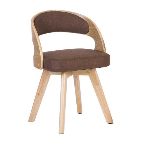 Modern Minimalist Square Fabric Wood Dining Chair Backrest For Dining Room - Image 16