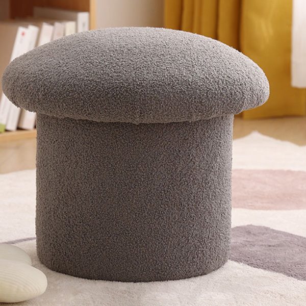Contemporary Simplicity Mushroom Shape Velvet Pouf Footstool For Living Room - Image 18