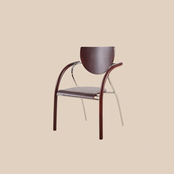 Contemporary Nordic Microfiber Leather Wood Stainless Steel Sponge Semicircular Curved Dining Chair Backrest Armrest For Dining Room - Image 20
