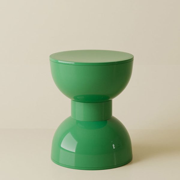 Contemporary Scandinavian Macaron Hourglass Shape Plastic Footstool For Entryways - Image 16