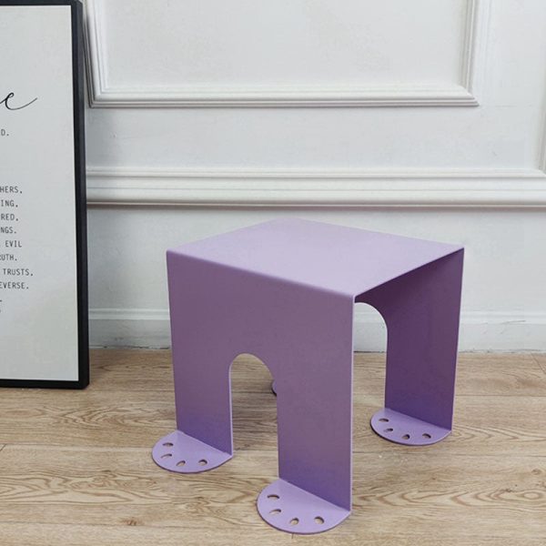 Modern Minimalist Square Table Top Cold Rolled Plate Side Table 4-Leg For Living Room - Image 15