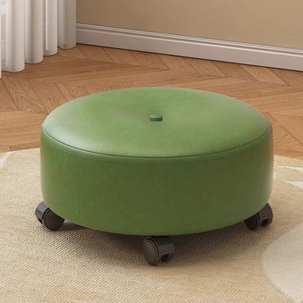 Modern Minimalist Removable Round Microfiber Leather Solid Wood Chair Backless Armless For Living Room - Image 11
