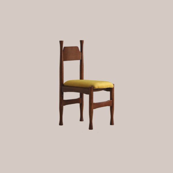 Traditional Vintage Wood Curved Frame Velvet Dining Chair Backrest For Dining Room - Image 21
