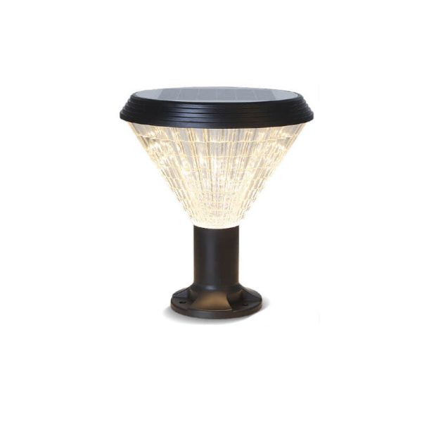 Modern Black Solar Die-Cast Aluminum Glass Outdoor Patio Waterproof Column Head Light - Image 22