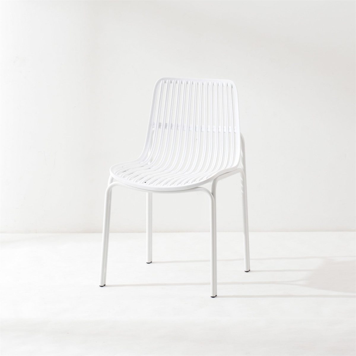 Modern Minimalist Square Cushion Plastic Metal Dining Chair Backrest For Dining Room - Image 5