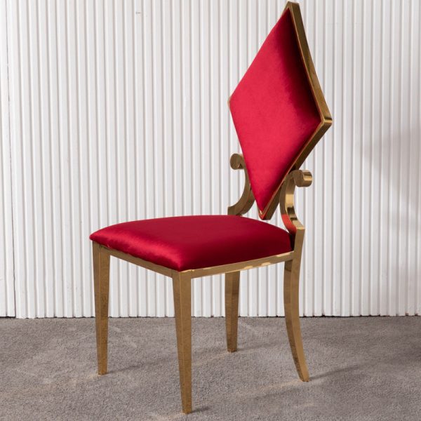 Contemporary Creative Spade Hearts Plum Square Velvet Titanium Dining Chair Backrest For Living Room - Image 10