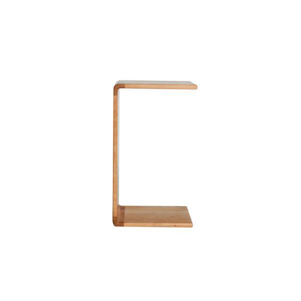 Contemporary Nordic Rectangular Square C Shape Wood Walnut End Table Embedded For Living Room - Image 19