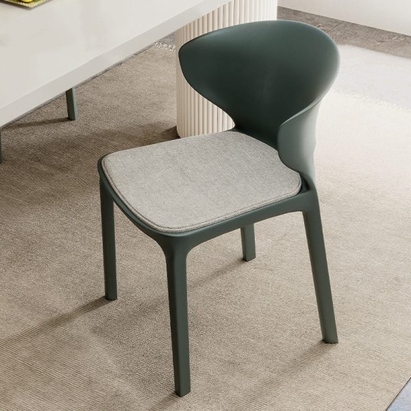 Contemporary Scandinavian PP Plastic Velvet Square Ergonomivally Design Stackable Dining Chair Backrest For Dining Room - Image 4