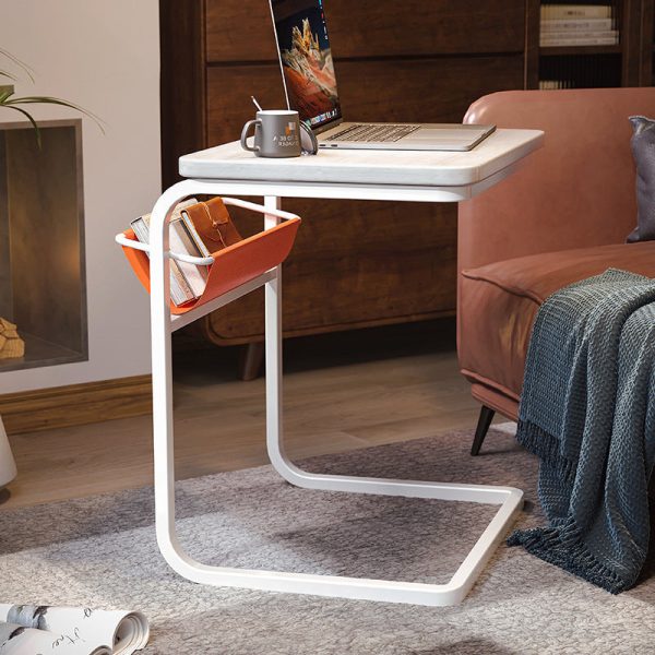 Modern Minimalist Rectangular C-Shape Plank Stainless Steel End Table For Living Room - Image 2