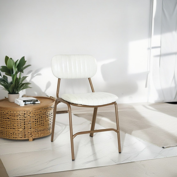 Contemporary Industrial Leather Iron Square Elliptical Stripe Dining Chair Backrest Footrest For Dining Room - Image 19