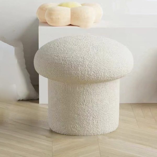 Contemporary Simplicity Mushroom Shape Velvet Pouf Footstool For Living Room - Image 19