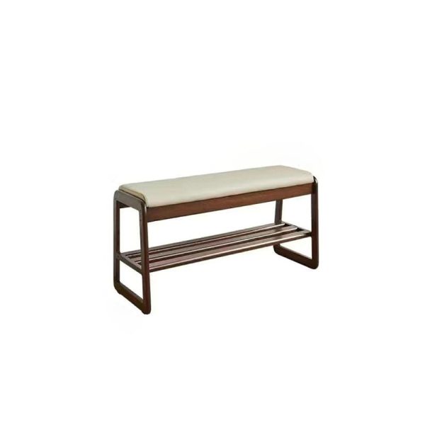 Contemporary Scandinavian Rectangle Tech Cloth Solid Wood Shoe Storage 1-Shelf For Entryways - Image 28