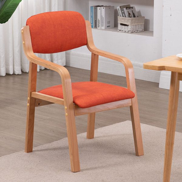 Modern Simplicity Fabric Wood Sponge Square Dining Chair Backrest Armrest For Dining Room - Image 6