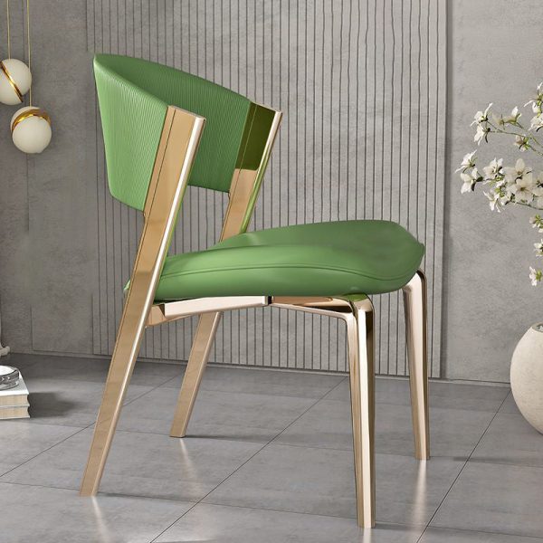 Modern Luxury Square Leather Stainless Steel Foam Dining Chair Four Legs Backrest For Dining Room - Image 15
