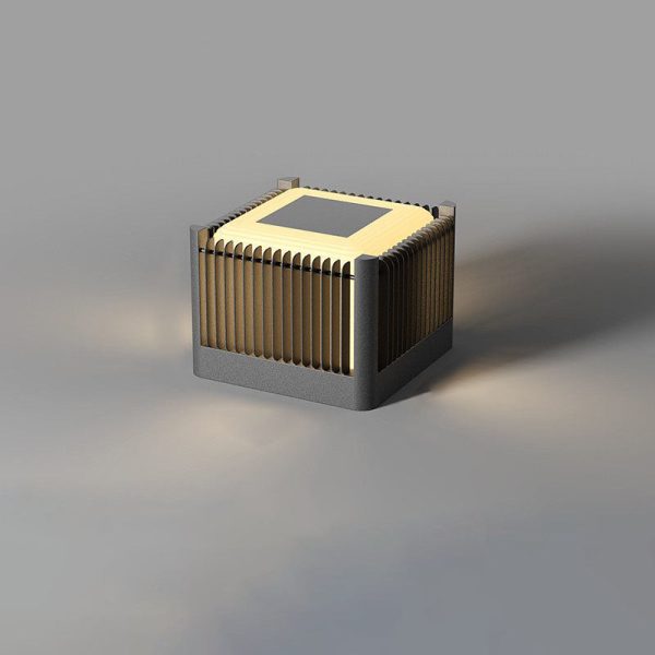Modern Simplicity Solar Square Cube Stainless Steel Round LED Outdoor Landscape Light For Garden - Image 15