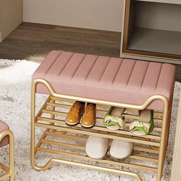 Modern Luxury Upholstered Rectangular Technology Cloth Sponge Portable Footstool Backless Armless For Entryways - Image 14