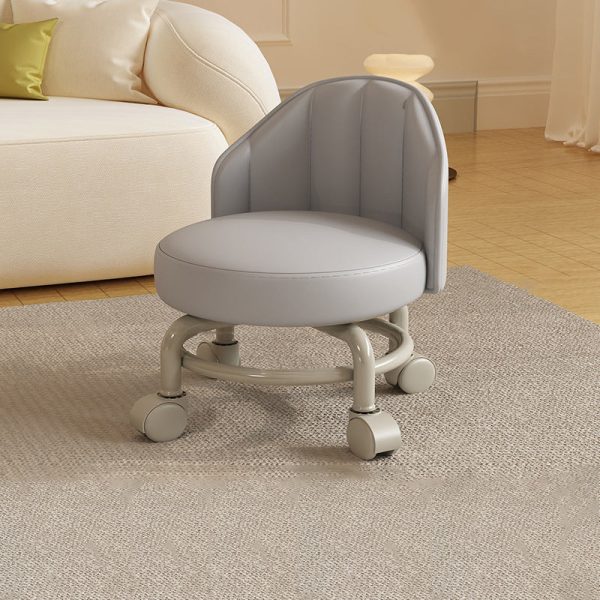 Modern Minimalist Removable Round Curved Corner Leather Iron Chair Backrest Armless For Living Room - Image 13