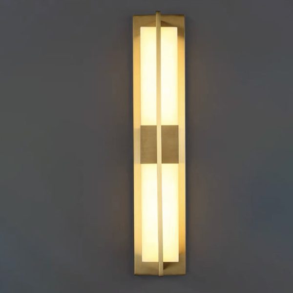 Modern Transitional Rectangular Copper Marble LED Outdoor Wall Sconce Lamp For Outdoor Patio - Image 22