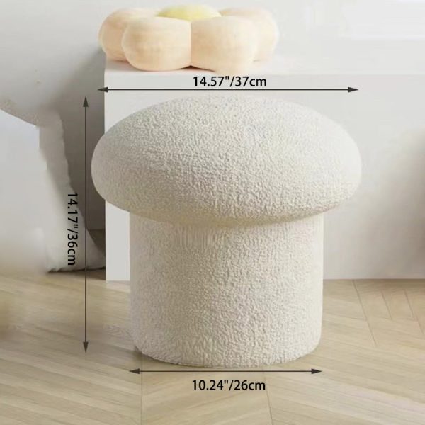 Contemporary Simplicity Mushroom Shape Velvet Pouf Footstool For Living Room - Image 6
