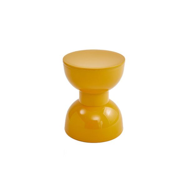 Contemporary Scandinavian Round Hourglass Shape Plastic Footstool Backless Armless For Entryways - Image 18