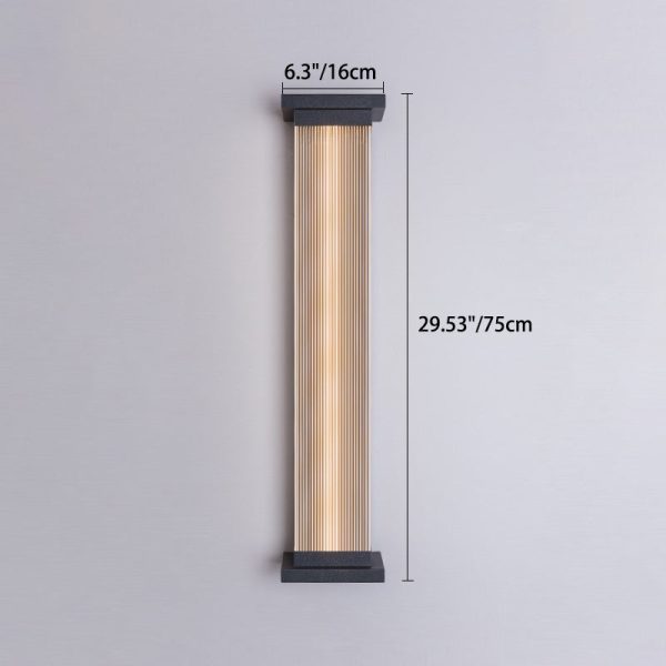 Modern Minimalist Waterproof Striped Rectangle Stainless Steel Acrylic Wall Sconce Lamp For Outdoor Patio - Image 6