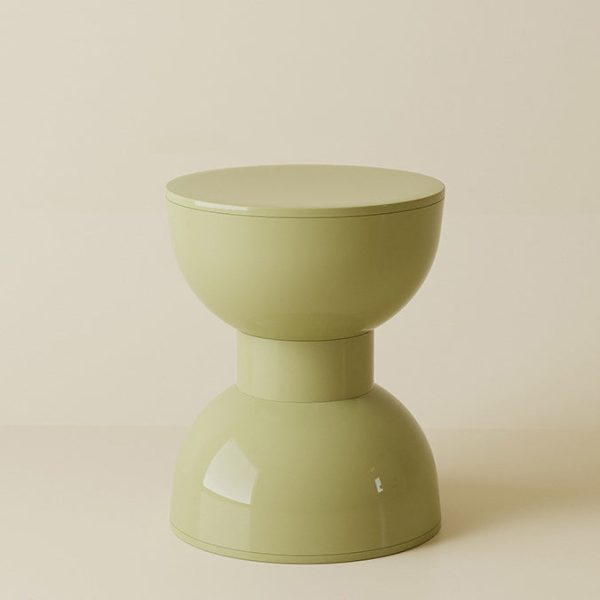 Contemporary Scandinavian Macaron Hourglass Shape Plastic Footstool For Entryways - Image 17