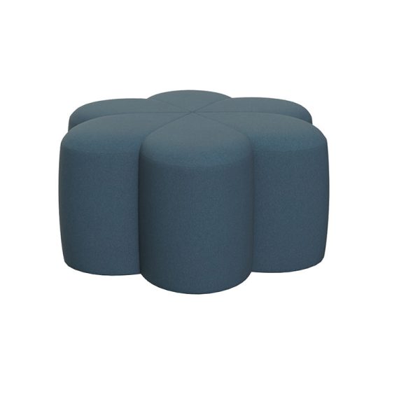 Contemporary Nordic Plum Blossom Shape Fabric Velvet Footstool For Living Room - Image 13