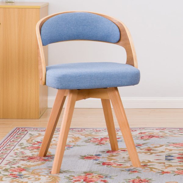 Modern Minimalist Square Fabric Wood Dining Chair Backrest For Dining Room - Image 10