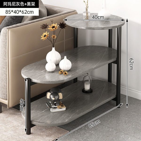 Modern Minimalist Oval Round Plate Iron End Table 3-Tier For Living Room - Image 10