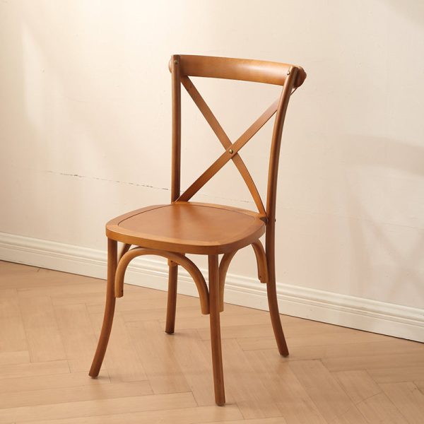 Traditional Rustic Weaving Rattan Wood Sponge Round Rectangular Dining Chair Backrest For Dining Room - Image 16