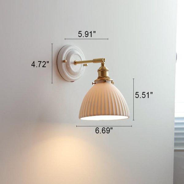 Vintage Japanese Ceramic Brass 1-Light Wall Sconce Lamp - Image 21