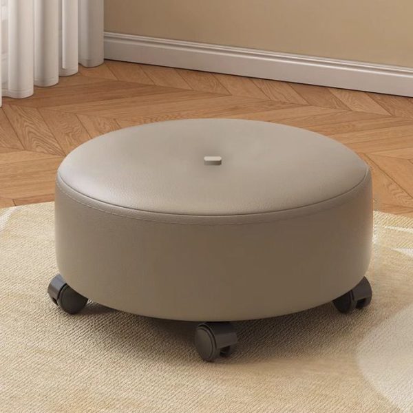 Modern Minimalist Removable Round Microfiber Leather Solid Wood Chair Backless Armless For Living Room - Image 9