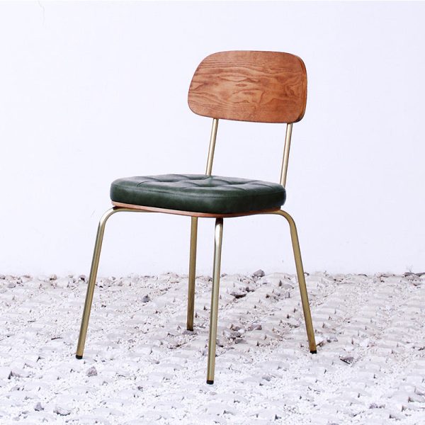 Modern Minimalist Square Metal Leather Four Legs  Dining Chair Backrest For Dining Room - Image 13