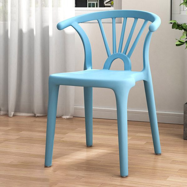 Contemporary Scandinavian Arc Plastic Stackable Dining Chair Backrest For Dining Room - Image 11