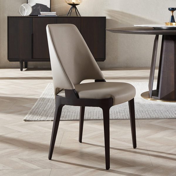 Contemporary Luxury Square Microfiber Leather Upholstered Dining Chair Backrest For Dining Room - Image 6