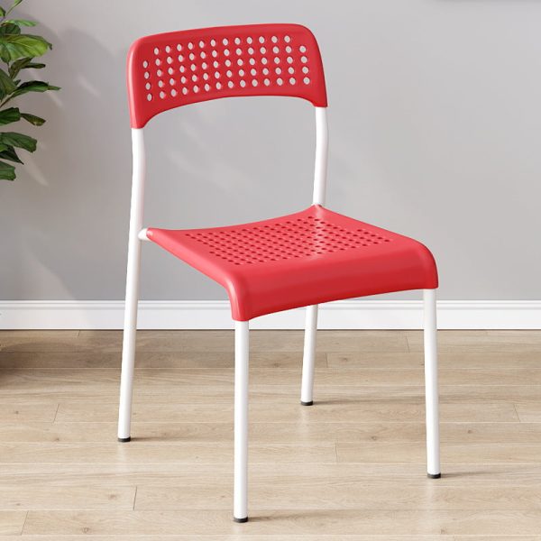 Modern Minimalist Square Plastic Iron Multi-Holes Dining Chair Backrest For Dining Room - Image 14