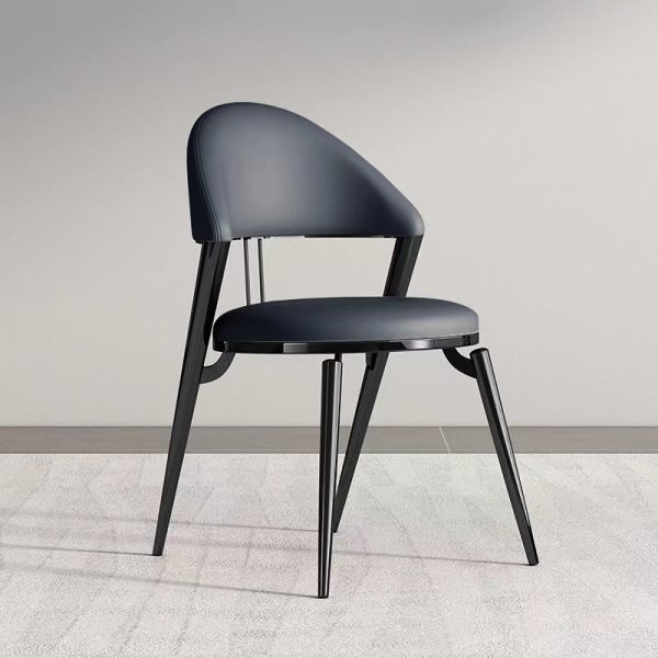 Modern Luxury Round Cushion Lambswool Sponge Black Titanium Dining Chair Backrest For Dining Room - Image 21