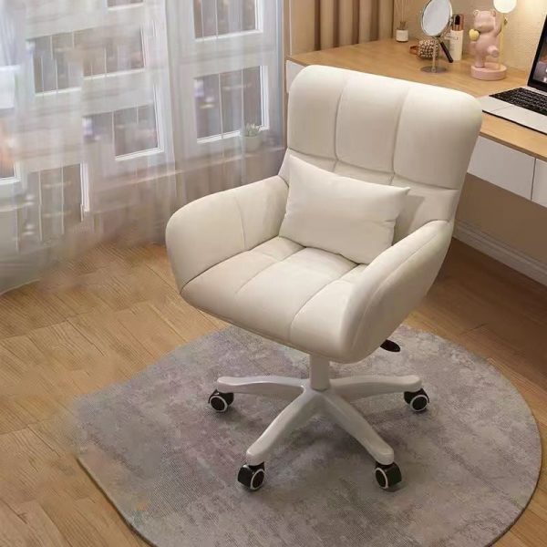 Modern Minimalist Square Back Velvet Cotton Nylon Desk Chair Backrest Armrest For Home Office - Image 12