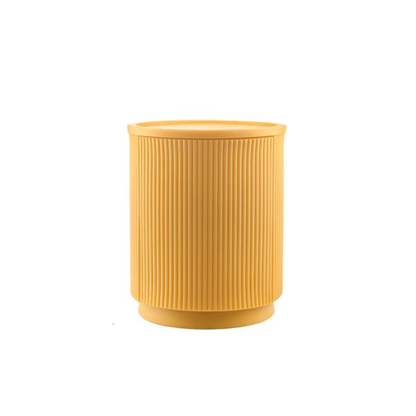 Modern Minimalist Cylinder PE Plastic Nightstand 2-Cabinet For Bedroom - Image 17