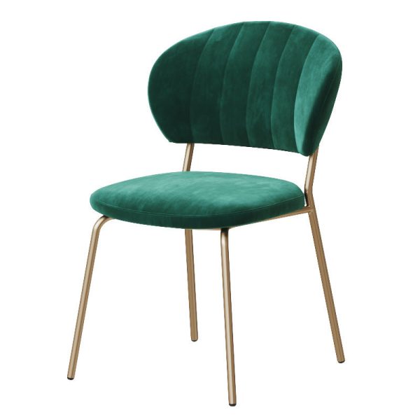 Contemporary Nordic Round Cotton Linen Upholstered Dining Chair Backrest For Dining Room - Image 11