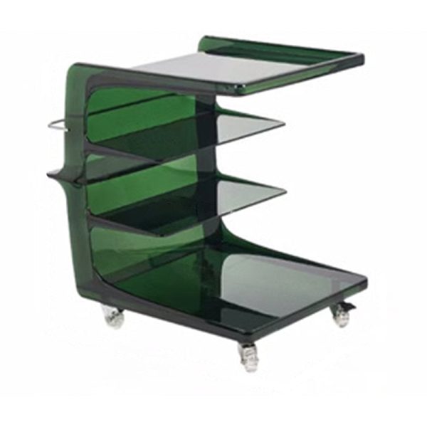 Contemporary Scandinavian Rectangular C Shape PC Stainless Steel End Table 4-Tier Movable For Living Room - Image 21