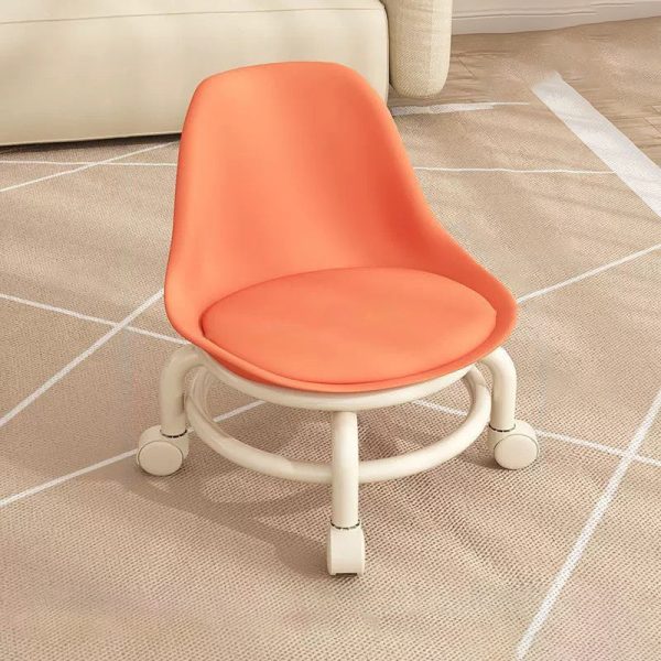 Contemporary Creative Round Acrylic Double-Pedestal Caster Swivel Footstool Backrest For Living Room - Image 10