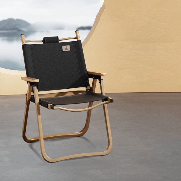 Contemporary Scandinavian Square Frame Alloy Wood Oxford Cloth Patio Dining Chair Foldable Backrest For Outdoor - Image 14