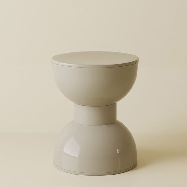 Contemporary Scandinavian Macaron Hourglass Shape Plastic Footstool For Entryways - Image 18