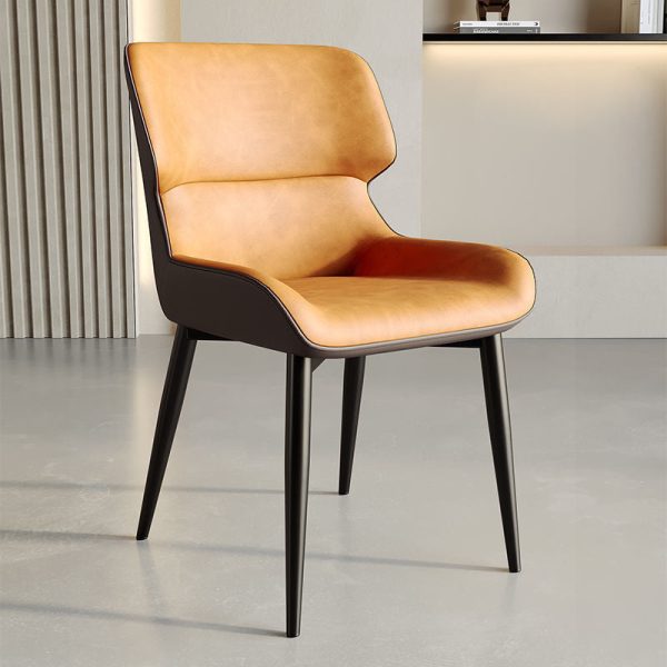 Contemporary Luxury Square PU Leather Upholstered Dining Chair Backrest For Dining Room - Image 7